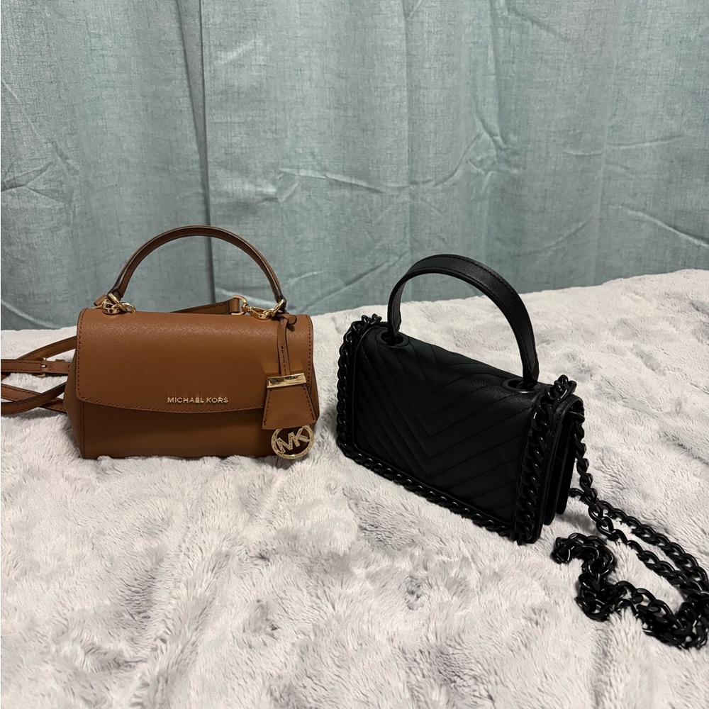 Two Bags Michael Kors Tan and ALDO  Black Mini Bags